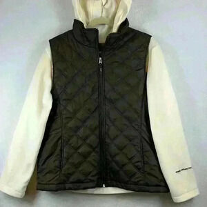 Free Country Vest Fleece Jacket Combo Women’s XL Brown /Cream Very Nice!